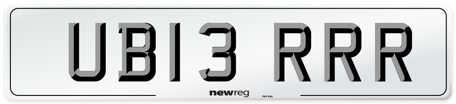 UB13 RRR Number Plate from New Reg